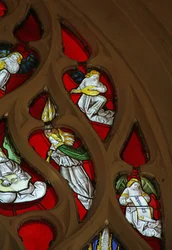 Window depicting Angel Musicians, Lutes and Shawm